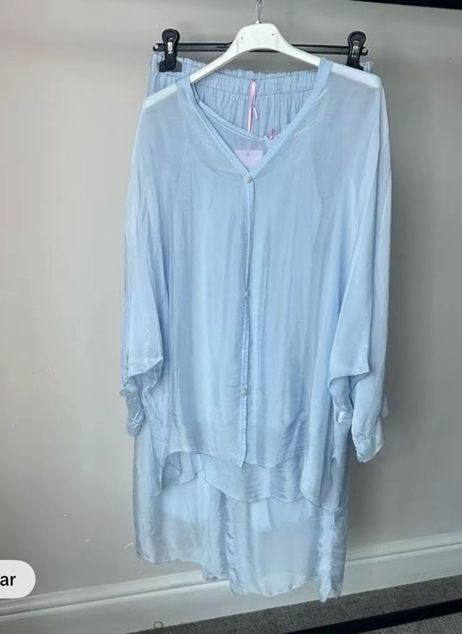 Plain Lightweight, Chiffon-Silk Feel, Summer Coords Button