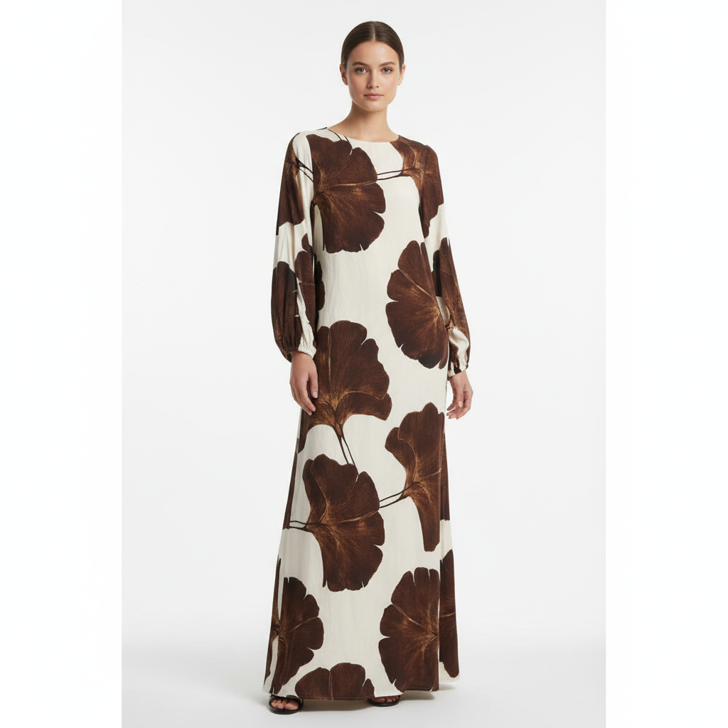 Maeesha Palm Print Linen Dress