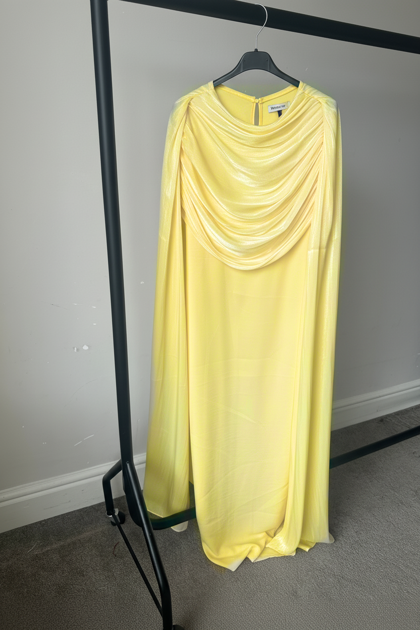 Hawa Shimmer Cape Dress