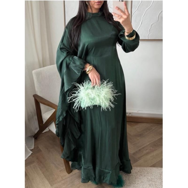 Ruffle Inner tie Belt Maxi Dress