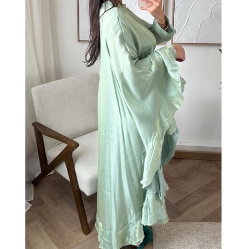 Ruffle Inner tie Belt Maxi Dress