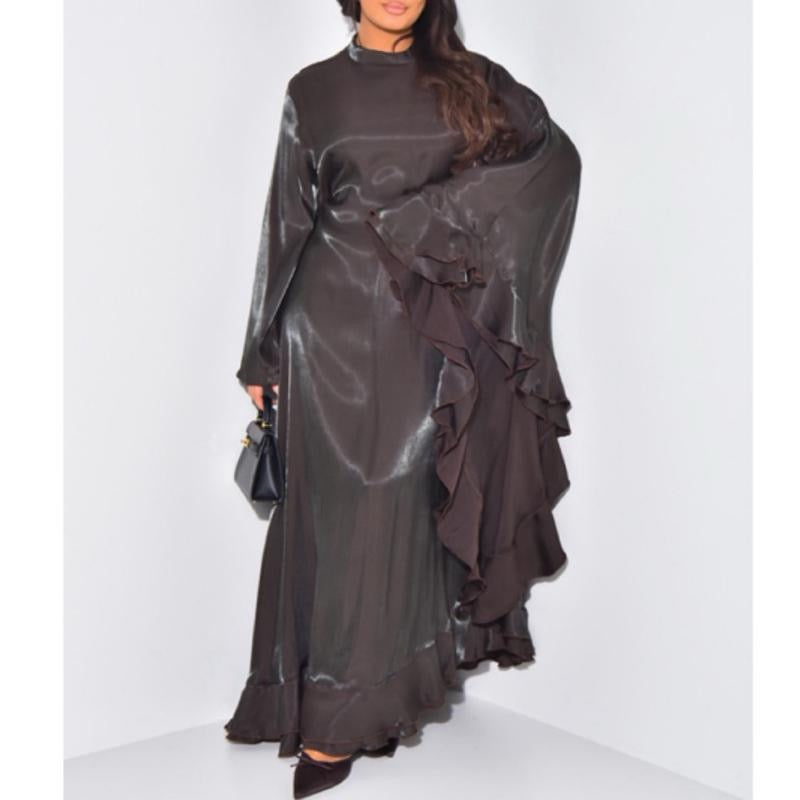 Ruffle Inner tie Belt Maxi Dress