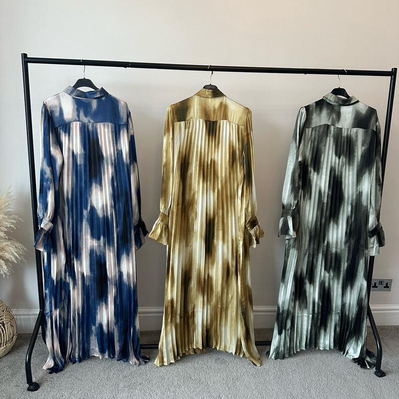 Tie-Dye Print Maxi summer modest dress