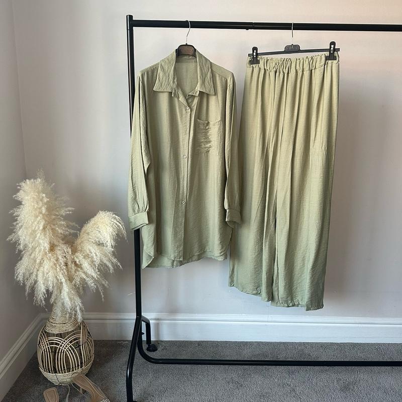 Casual Viscose Matching Top and Pants Coord Set Matching