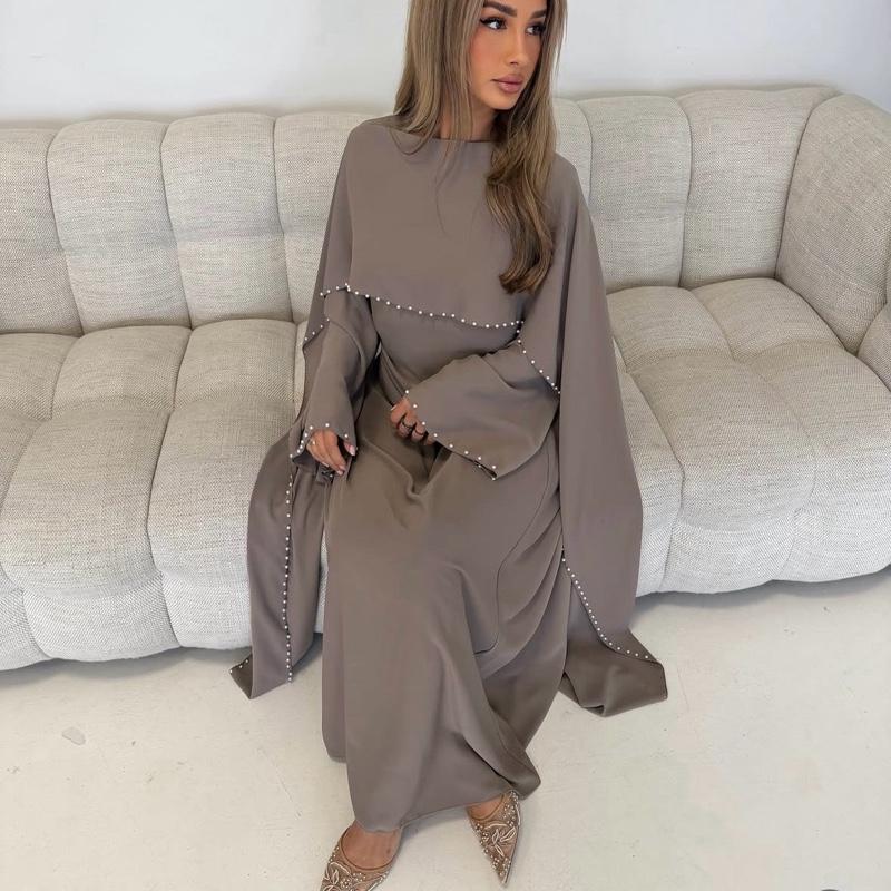 Amelia Pearl Tie back modest dress, Elegant formal Dress