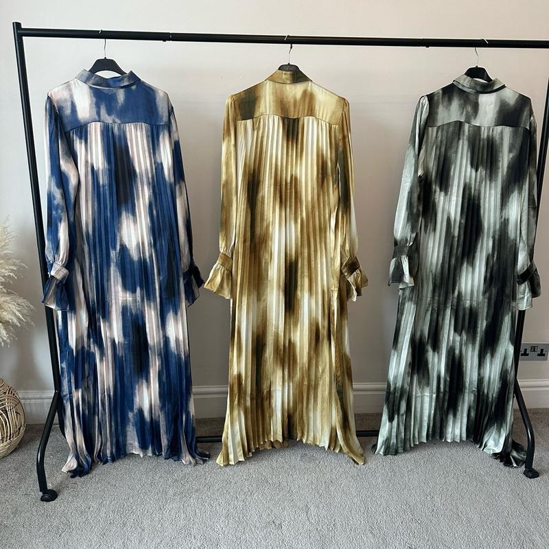 Tie-Dye Print Maxi summer modest dress