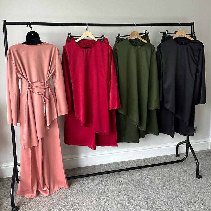 Satin Occasional Co-ord Set with Ties Modest Womenswear One Size