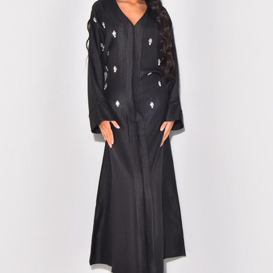 Women's Shiny Satin Dress with Crystal and Back Tie